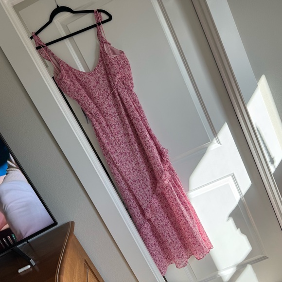 NWT Lush Pink Floral Ruffle Wrap Sundress Maxi Dress Size XL - Picture 11 of 11